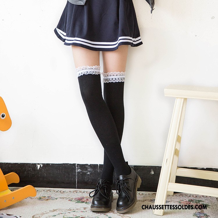 Chaussettes Longues Femme Nouvelles Arrivées Long Stock Printemps 100% Coton L'automne Gros Noir