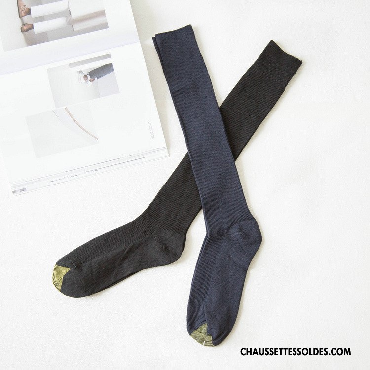 Chaussettes Longues Femme Personnalité Lovers Milieu Chaussettes En Coton Homme Rayé Bleu
