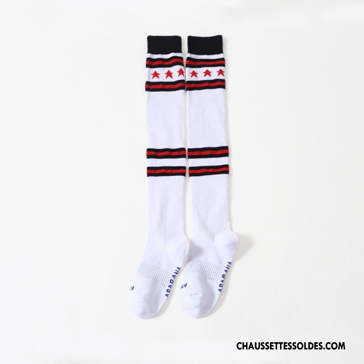 Chaussettes Longues Femme Petit Gros Mouvement Pentacle Haute Blanc