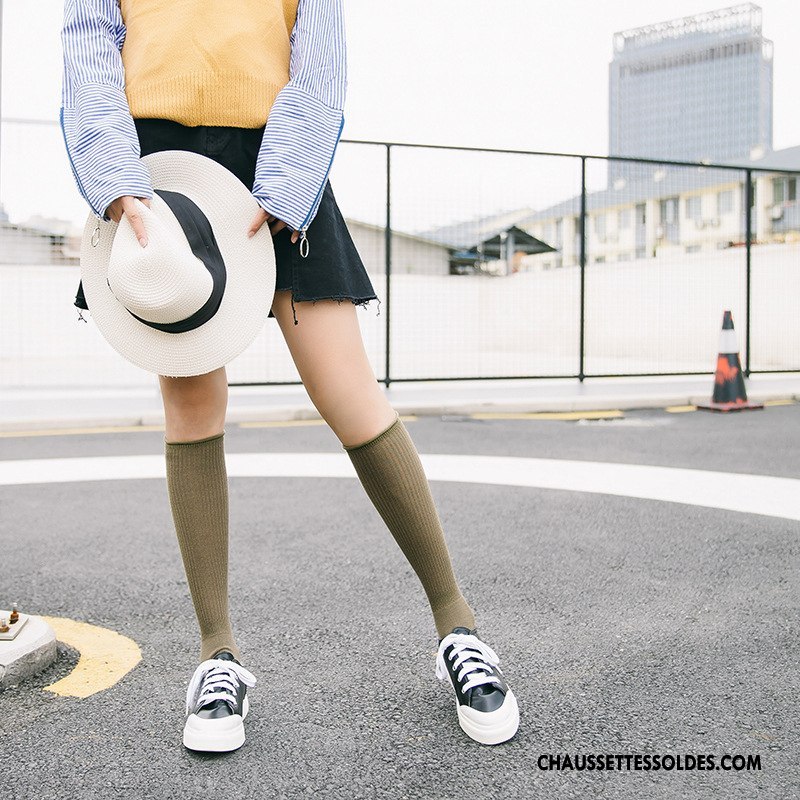 Chaussettes Longues Femme Rayé Long Stock Mode De Rue L'automne Charme Printemps