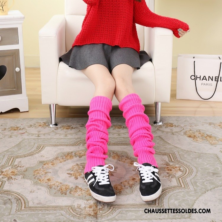 Chaussettes Longues Femme Renforcé Hiver En Maille Yoga De Laine L'automne Rose