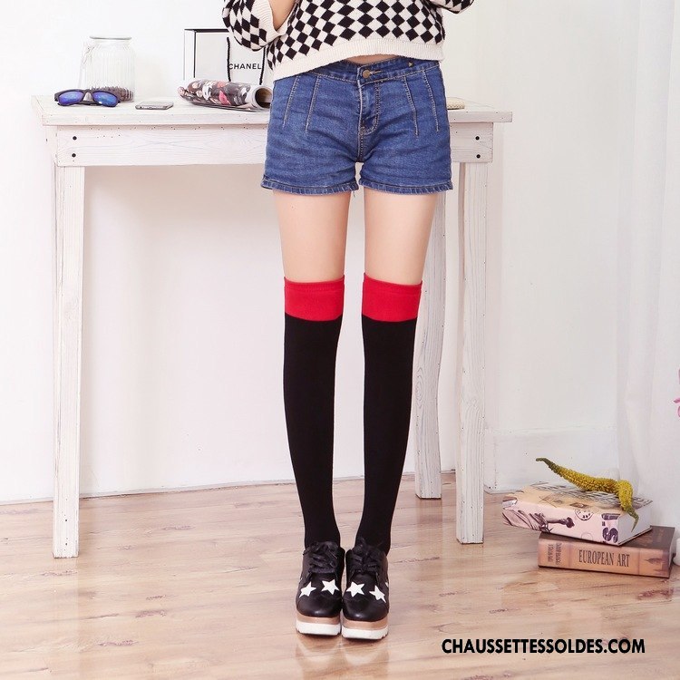 Chaussettes Longues Femme Renforcé Long Stock L'automne Leggings Thermiques Hiver Couleurs Mixtes Noir