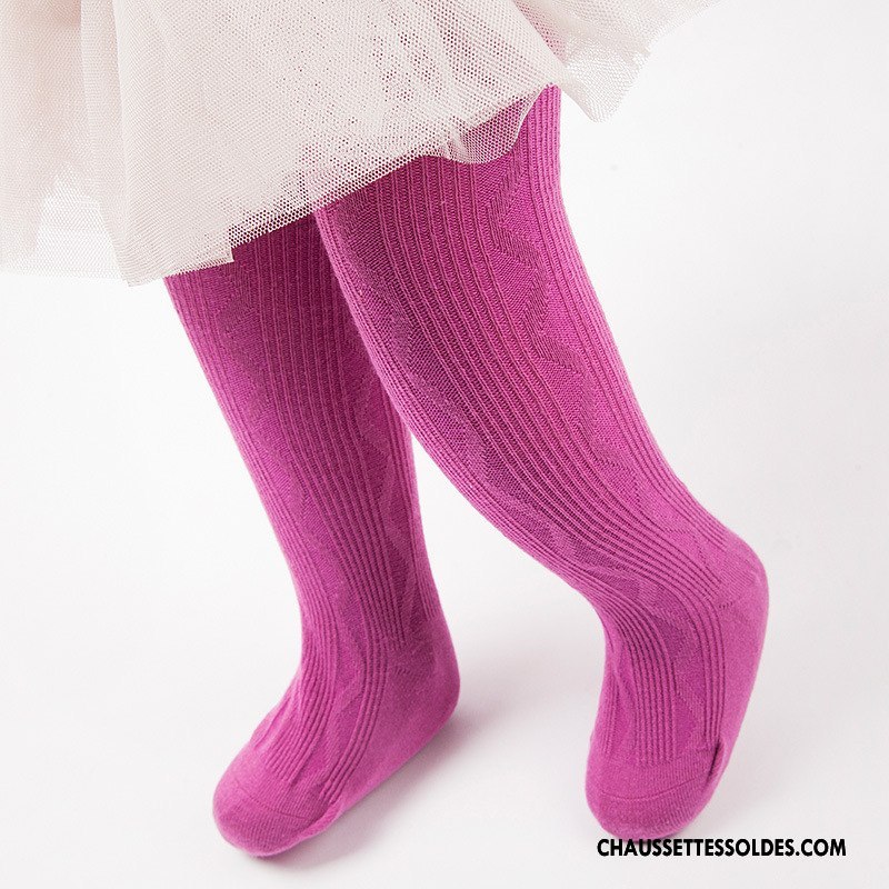 Chaussettes Longues Fille Amour 100% Coton L'automne Matelassé Guêtres Leggings Bébé Rose