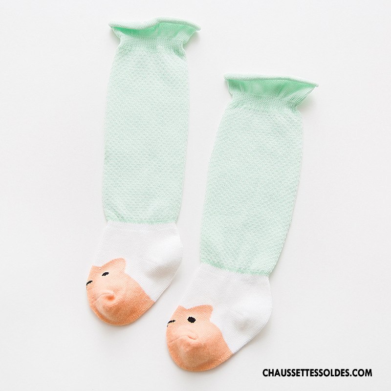 Chaussettes Longues Fille Bébé Baggy Printemps Été Enfant Chaussettes En Coton Vert Clair