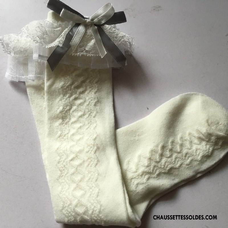 Chaussettes Longues Fille Chaussettes En Coton 100% Coton Enfant Femme Dentelle Or