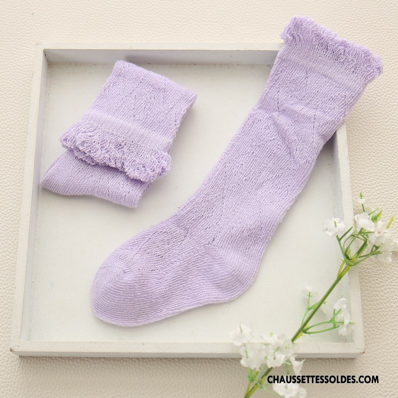 Chaussettes Longues Fille Clearance À Vendre Bébé Été Enfant Légère Engrener Violet