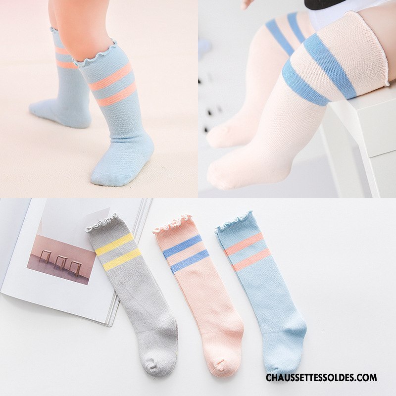 Chaussettes Longues Fille Enfant Bébé 100% Coton Milieu Bois Bleu