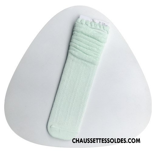 Chaussettes Longues Fille Enfant Femme 100% Coton Légère Printemps Été Pure Vert