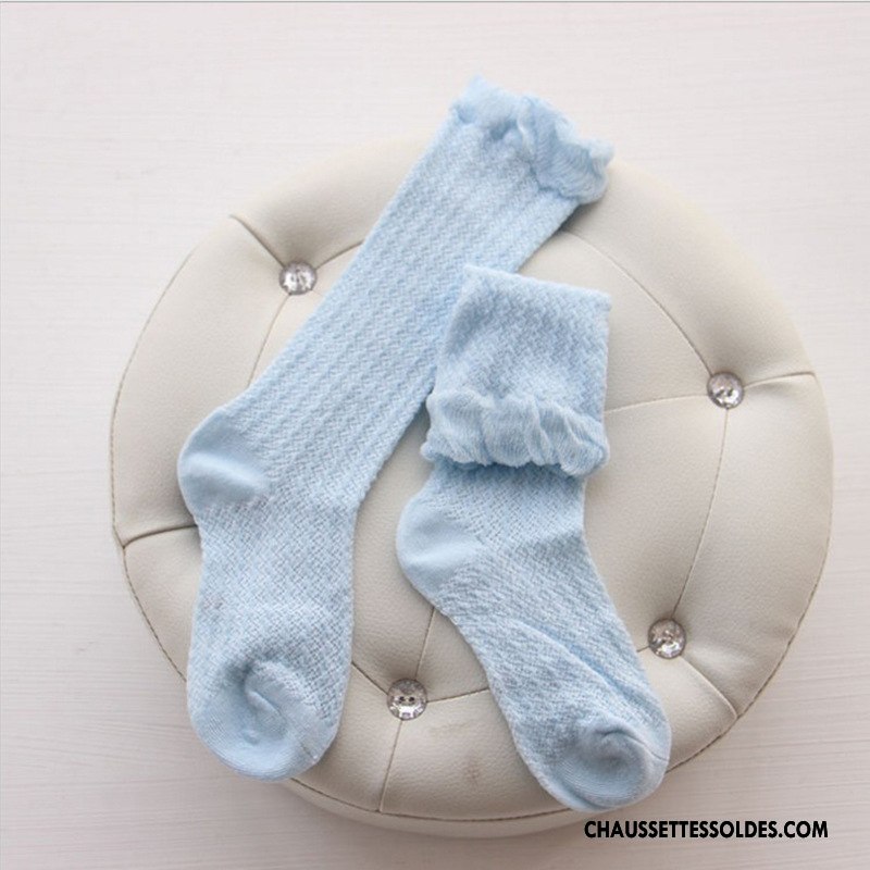 Chaussettes Longues Fille Engrener Genouillère Bébé Enfant L'automne Long Stock Bleu