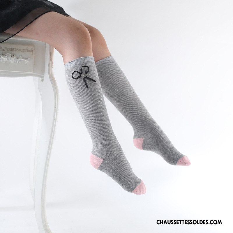 Chaussettes Longues Fille Femme Charmant Enfant Bébé Printemps Papillon Gris