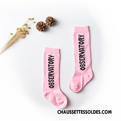 Chaussettes Longues Fille Hiver Matelassé Enfant Fleurs Le Nouveau Femme Rose