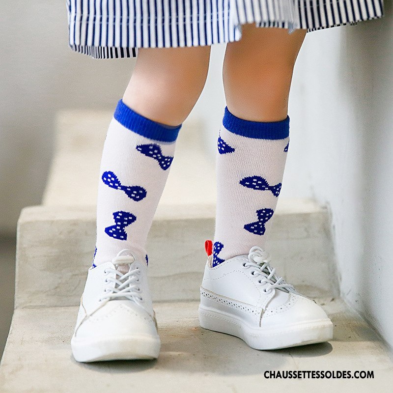Chaussettes Longues Fille L'automne Enfant Chaussettes En Coton Petit Milieu Matelassé Blanc
