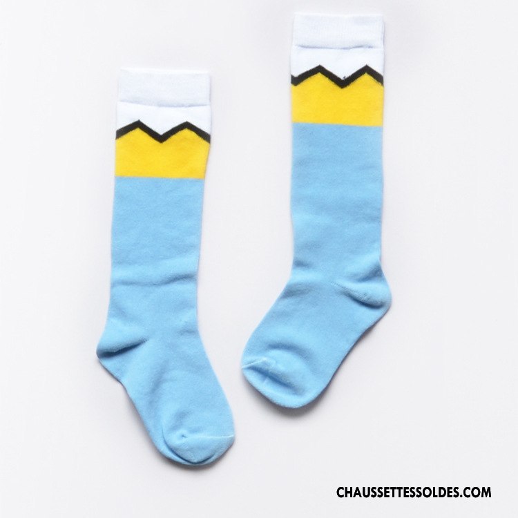 Chaussettes Longues Fille Le Nouveau L'automne Hiver Enfant Milieu Femme Couleurs Mixtes Bleu