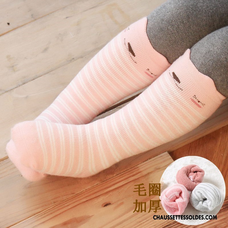 Chaussettes Longues Fille Le Nouveau L'automne Long Stock Renforcé Hiver Bébé Rose