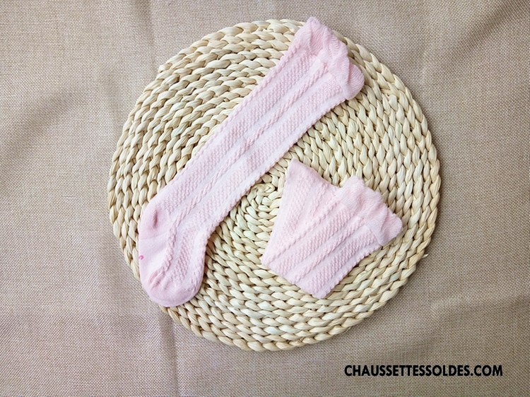 Chaussettes Longues Fille Milieu Bébé Long Stock Bouche Libre Engrener Haute Rose
