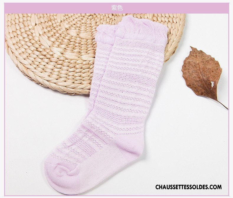 Chaussettes Longues Fille Milieu Coton Bio Bébé Légère Long Stock Haute Violet