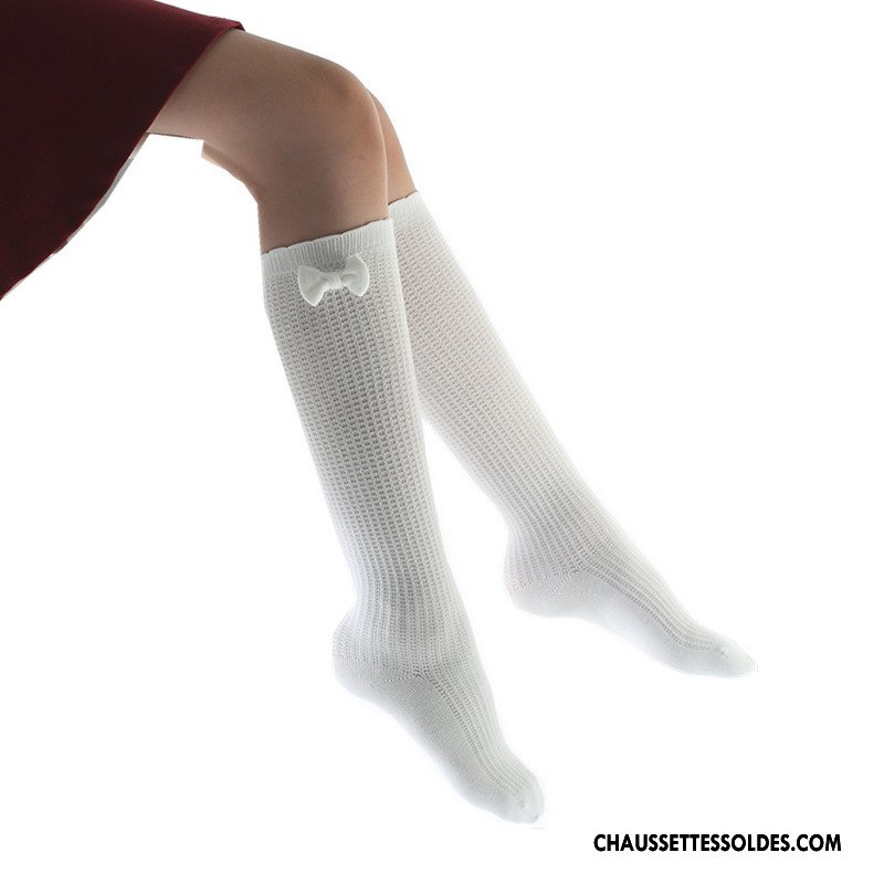 Chaussettes Longues Fille Milieu Le Nouveau Chaussettes En Coton Femme Coton Bio Printemps Blanc