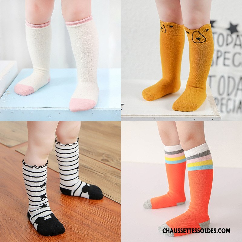 Chaussettes Longues Fille Nouveau Bébé Dessin Animé Chaussettes En Coton Printemps Dimensionnel Jaune