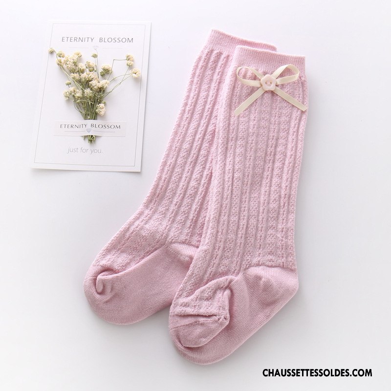 Chaussettes Longues Fille Papillon Chaussettes En Coton Femme Enfant Milieu Bébé Rose