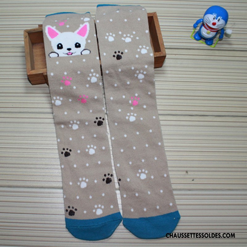 Chaussettes Longues Fille Petit Modèle Printemps Enfant Milieu Femme Marron