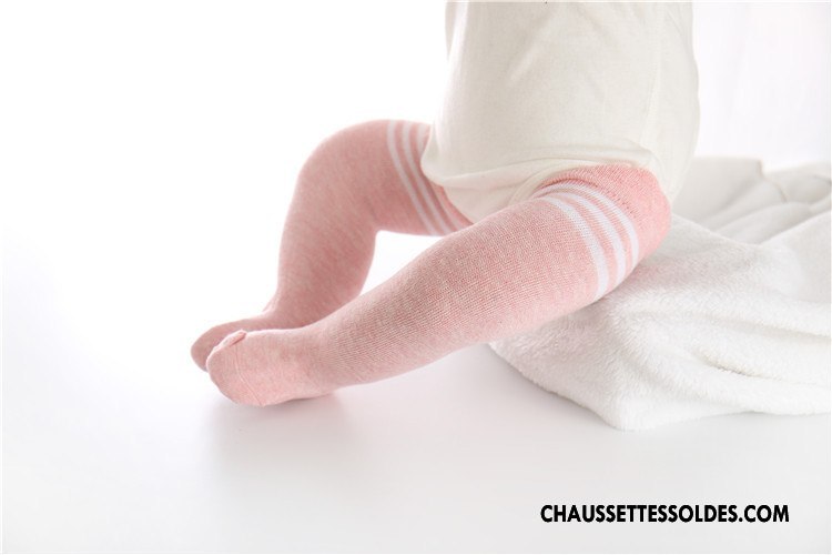 Chaussettes Longues Fille Printemps Coton Bio L'automne Bébé Le Nouveau 100% Coton Rose