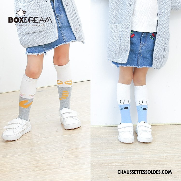 Chaussettes Longues Fille Printemps Enfant Femme Bébé Homme Fleurs Bleu