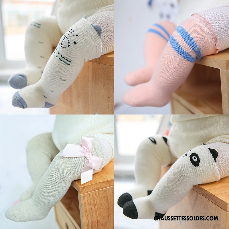 Chaussettes Longues Fille Thermiques Bébé Nouveau Hiver Milieu Enfant Blanc