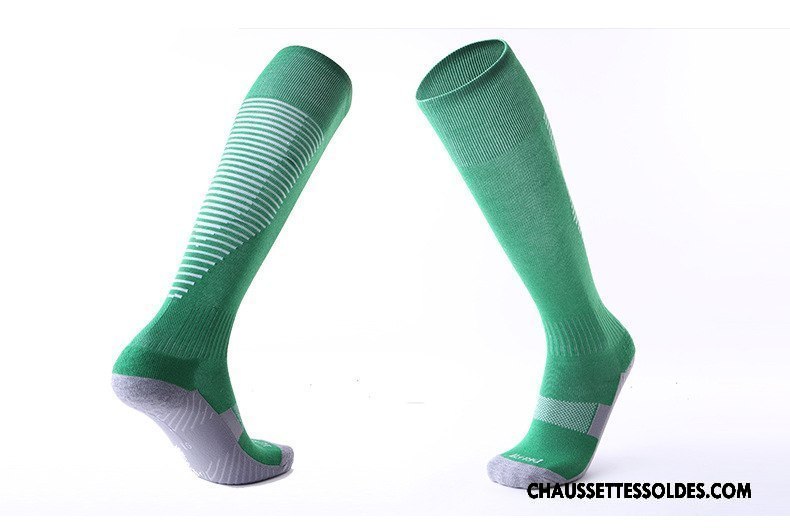 Chaussettes Longues Homme Adulte Absorber La Sueur Long Stock Rayé Antidérapant Mouvement Vert