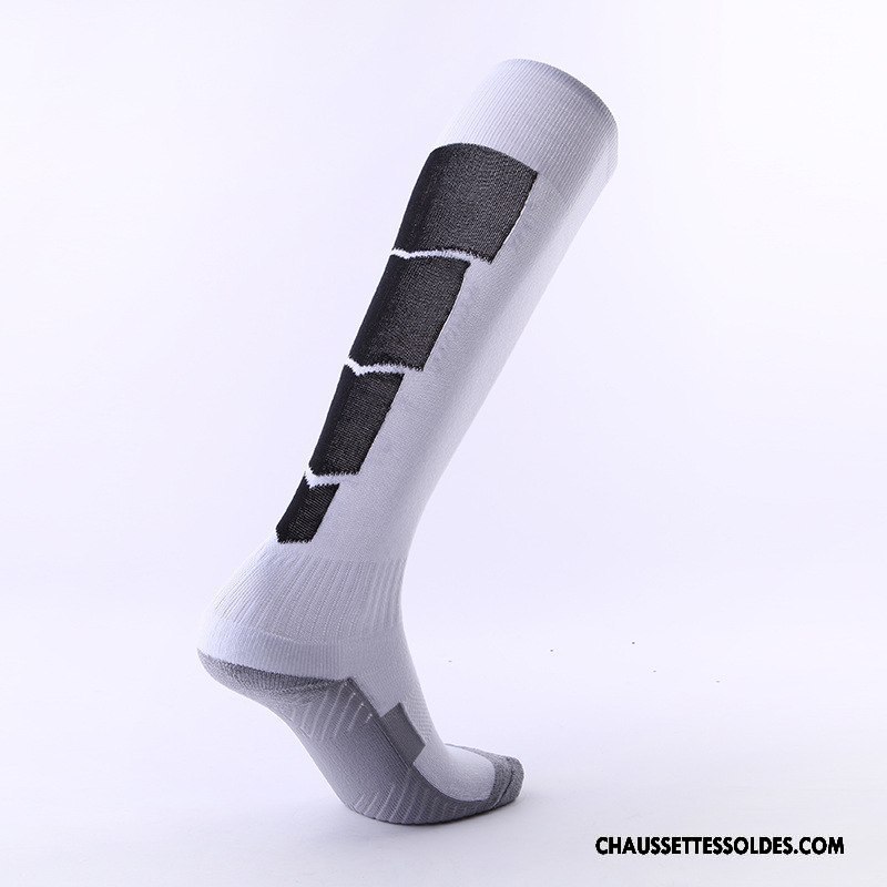 Chaussettes Longues Homme Antidérapant De Plein Air Renforcé Absorber La Sueur Mouvement Terry Blanc