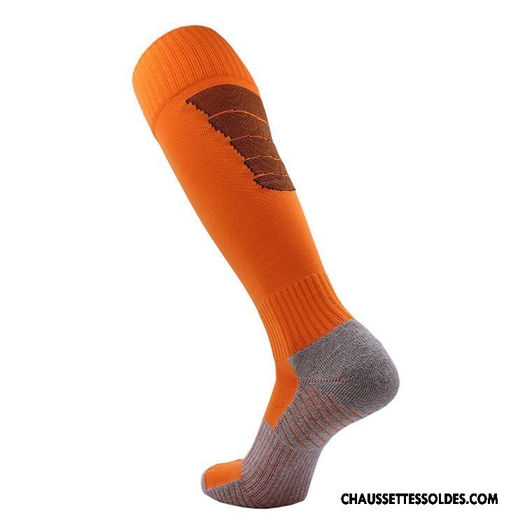 Chaussettes Longues Homme Antidérapant Mouvement Orange Serviette Haute Long Stock