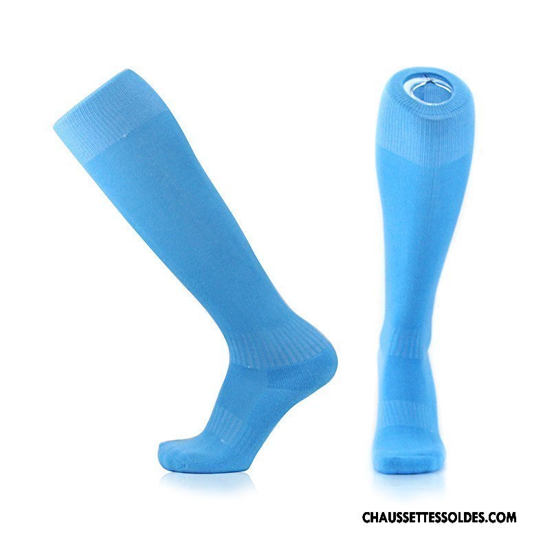 Chaussettes Longues Homme Antidérapant Serviette Mouvement Adulte Respirant Absorber La Sueur Pure Bleu