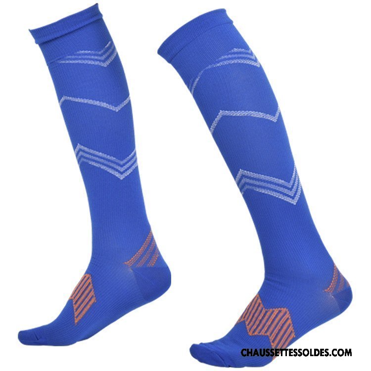 Chaussettes Longues Homme Basket Absorber La Sueur Décompression Mouvement Séchage Rapide Running Bleu