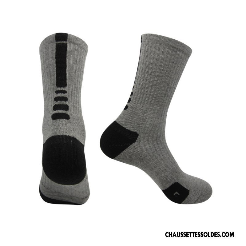 Chaussettes Longues Homme Basket Style Chaud Milieu Mouvement Terry Europe Gris