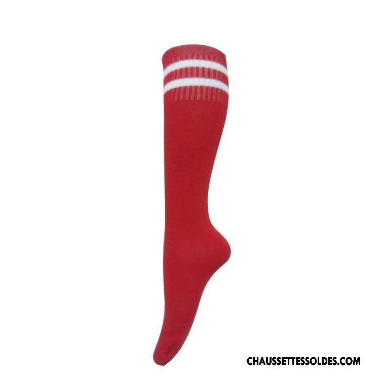Chaussettes Longues Homme Enfant Mouvement Serviette Élastique Porter Rouge