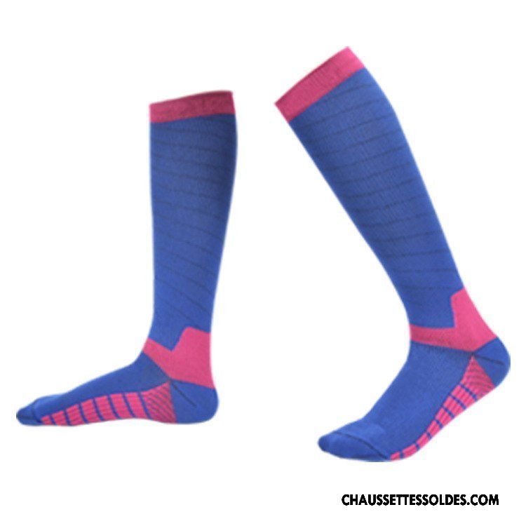 Chaussettes Longues Homme Femme Respirant Absorber La Sueur Réseau Mouvement Bleu
