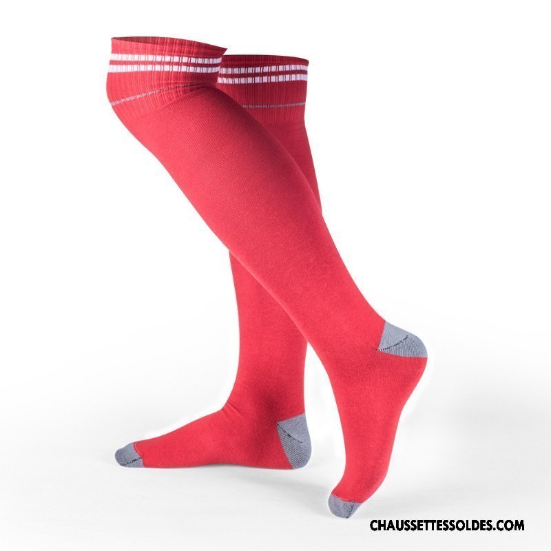 Chaussettes Longues Homme Haute Respirant Absorber La Sueur Basket Protection Petit Rouge