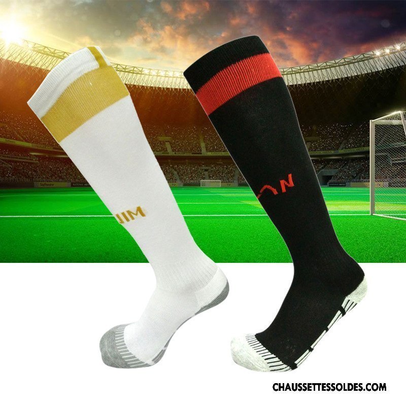 Chaussettes Longues Homme Long Stock Adulte Antidérapant Renforcé Serviette Absorber La Sueur Blanc