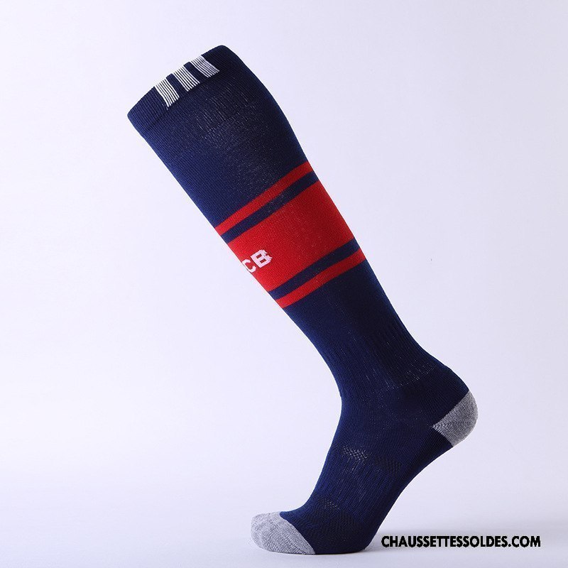 Chaussettes Longues Homme Long Stock Antidérapant Absorber La Sueur Élastique Renforcé Porter Bleu