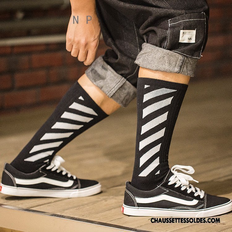 Chaussettes Longues Homme Milieu Tendance Europe Rue Vent D'université Chaussette Longue Noir