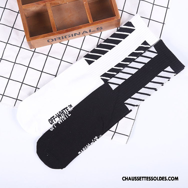 Chaussettes Longues Homme Mouvement Milieu Hip Hop Marque De Tendance Printemps Personnalité Blanc