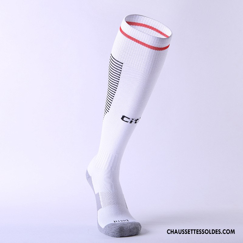Chaussettes Longues Homme Mouvement Élastique Absorber La Sueur Antidérapant Serviette Renforcé Blanc