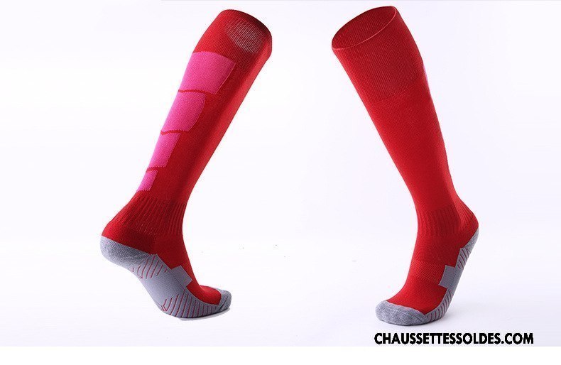 Chaussettes Longues Homme Porter Antidérapant Serviette Renforcé Mouvement Absorber La Sueur Rouge