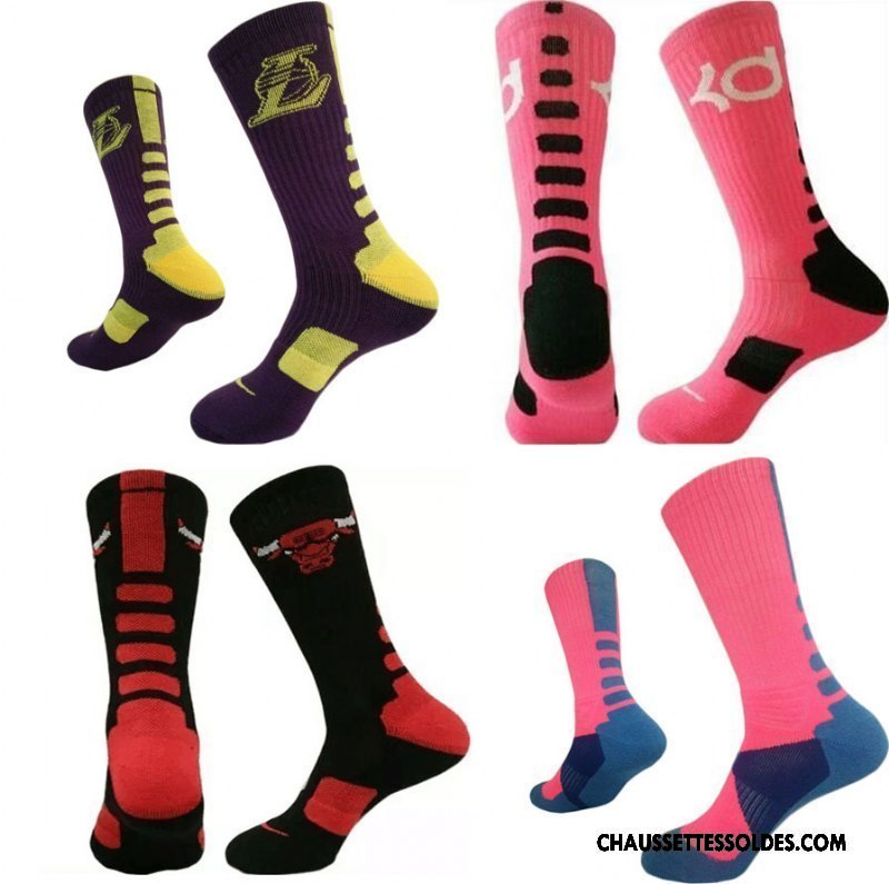 Chaussettes Longues Homme Protection Serviette Renforcé Métier Basket Mouvement Rouge