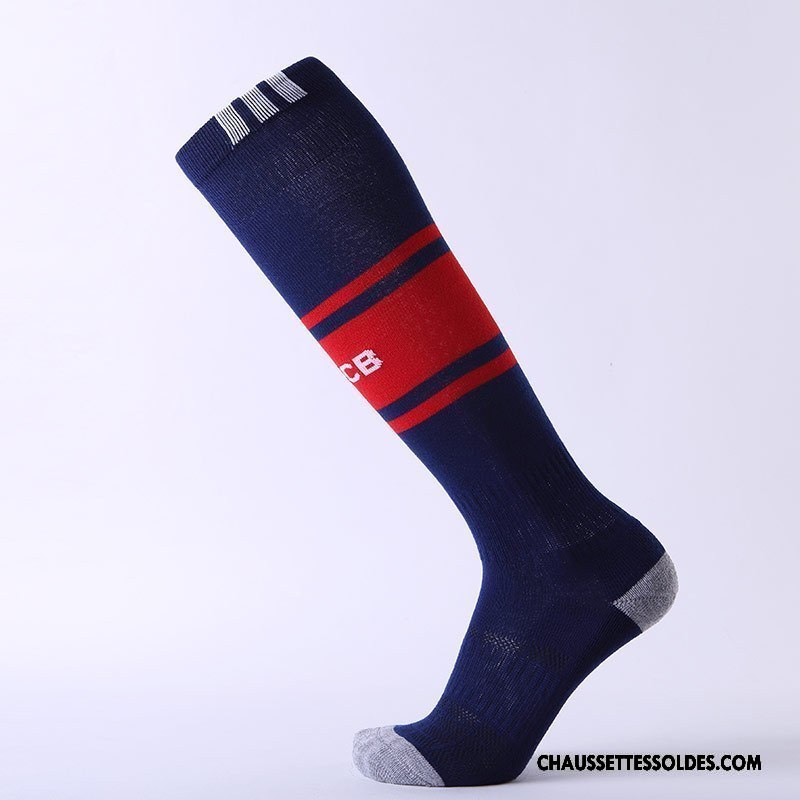 Chaussettes Longues Homme Renforcé Entraînement Mouvement Long Stock Antidérapant Adulte Bleu