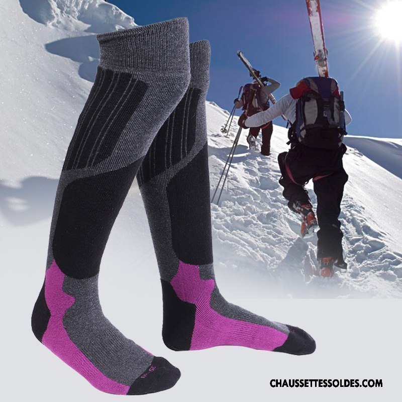 Chaussettes Longues Homme Thermiques Femme Escalade Séchage Rapide Randonnée Renforcé Gris Foncé