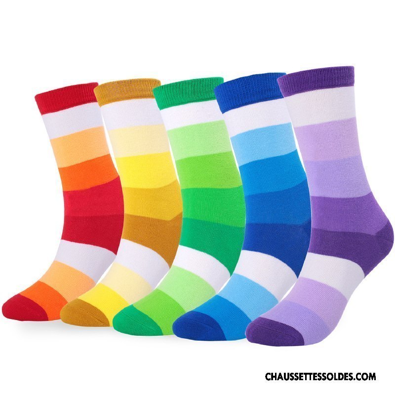 Chaussettes Longues Homme Épais Femme Coton Bio Haute Cintrée Gros Hiver Violet