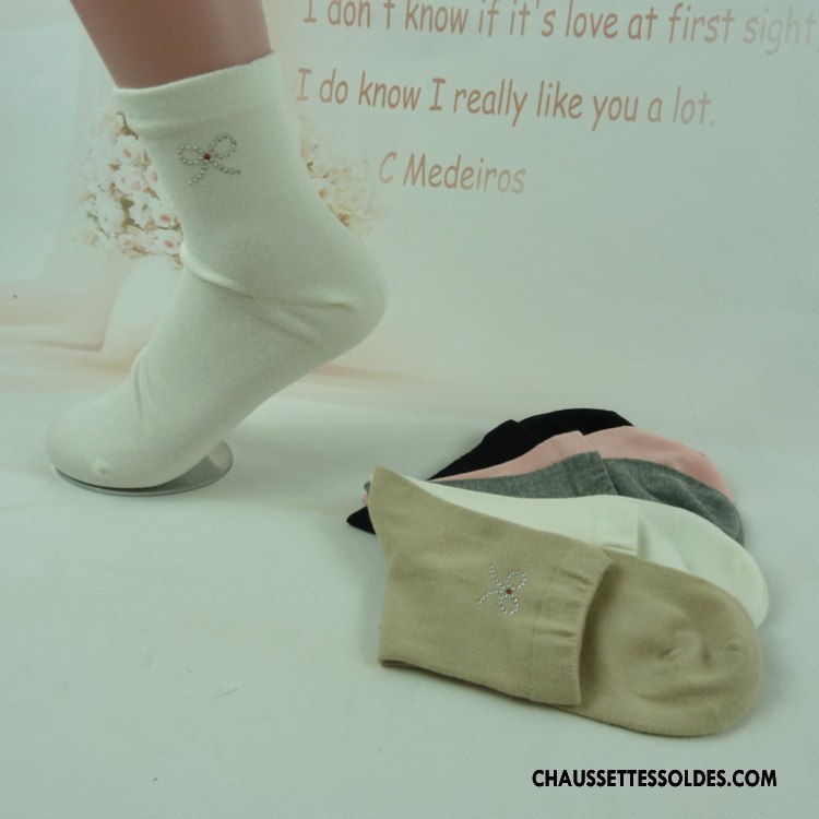Chaussettes Mi Hautes Femme 100% Coton Clair Anti-odeur Papillon Respirant Absorber La Sueur Jaune