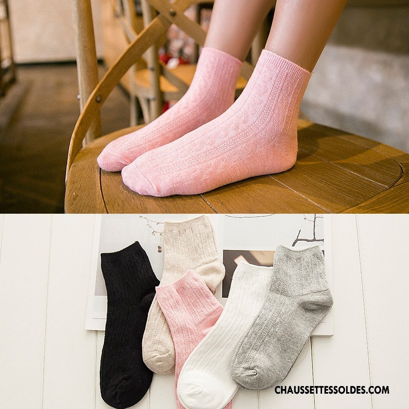 Chaussettes Mi Hautes Femme 100% Coton Milieu Nouvelles Arrivées Pure Rose