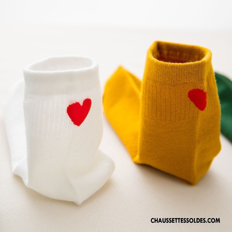 Chaussettes Mi Hautes Femme Amour Hiver Milieu Chaussette Courte Nouveau Le Nouveau Blanc