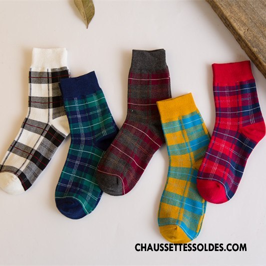 Chaussettes Mi Hautes Femme Art Milieu Doux Nouvelles Arrivées 100% Coton Style Chaud Coloré